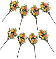 ERINGOGO 8pcs Easter Egg Decoration Artificial Lemon Branch Easter Vase Arrangements Pastel Egg Floral Picks Easter Egg Picks Artificial Spring Berry Stems Pastel Easter Eggs Bamboo