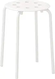 [IKEA] Marius Bar Stool, White (Seat Diameter: 0.320 m (12 5/8'') Width: 0.400 m (15 3/4'') Seat Height: 0.450 m (17 3/4''))
