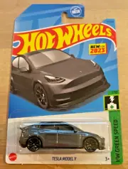 Hot Wheels Tesla Model Y #037 HW ‘23 Green Speed 1/10 Dark Gray VHTF