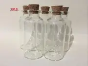 18pcs 30ml Empty Sample Vials Clear Glass Bottles with Corks Jars 68*32*12.5mm