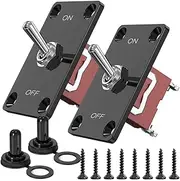 Veulrn Heavy Duty Toggle Switch 12v,2Pc 2Pin Waterproof SPST Marine on Off Switch with Mounting Panel 30A for Marine Electrical