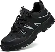 [POYLONU] Safety Shoes Men Women Work Shoes Lightweight Breathable Non-Slip with Steel Toe Cap Size 36-47