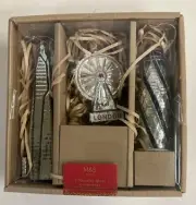 M&S 3ct Modern London Glass Christmas Tree Ornament Set Shard London Eye Gherkin