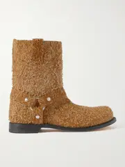 [LOEWE] LOEWE - + Paula's Ibiza Campo Brushed Suede Ankle Boots - Tan - IT40 IT 40 Brown