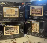 Lot Of 4 Sealed Bachmann’s HO Scale Cityscenes - Stores, Bus Station, Bank