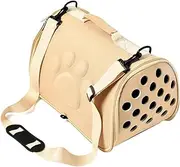 Hohopeti 1PC Stylish Portable Pet Carrier Bag Breathable Eva Cross Body Backpack for Cats Dogs Comfortable Durable Design Gold for Travel Outdoor Use
