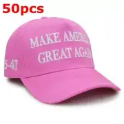 50pcs Trump 2024 Pink MAGA Hat Baseball Embroidery Cap Make America Great Again