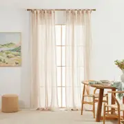 Washed Linen Natural Sheer Curtain Pair [MUSBLINEN21B]