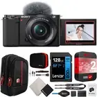 Sony ZV-E10 Mirrorless Vlog Camera Black + 16-50mm Lens Extended Warranty Bundle