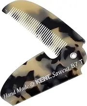 Kent 87T TW Handmade Folding Pocket Comb for Men, Fine Tooth Hair Comb Straightener for Everyday Grooming Styling Hair, Beard or Mustache, Use Dry or with Balms, Saw Cut Hand Polished, Made in England