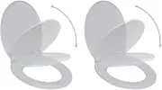 Toilet Seats with Soft Close Lids 2 pcs Plastic White Hardware Accessories