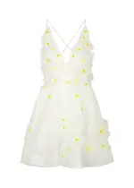 Zimmermann Daisy Floral-appliquéd Organza Mini Dress - Ivory - 1 (UK 10 / S) 1 (UK 10 / S)