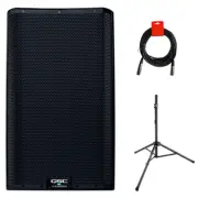 QSC K12.2 Active 12" Powered 2000 Watt Loudspeaker w/ Stand & XLR Cable