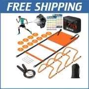 Versatile Speed & Agility Training Kit for Kids, Youth, Adults - 20ft Ladder