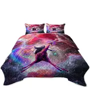 Crazy Funny Space Sloth Riding Giraffe Coverlet