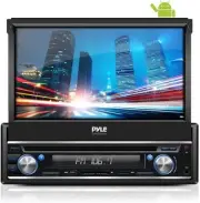Pyle PL7ANDIN Single DIN Android Car Stereo Head Unit w/ 7" Flip-Out Touchscreen