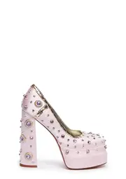 [AZALEA WANG] Clea Gem Platform Heels - Pink