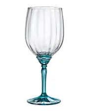 Bormioli Rocco Set of 4 Florian 18oz Blue Red Wine/Gin Tonic Glasses