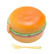 Portable Lunch Box Creative Hamburger Bento Box With Tableware For School Office Round