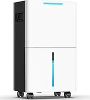 140m² (1500 Sq.ft) 10L/Day Dehumidifier for Basement, Garage, Large Rooms w/Auto Drain Hose, Smart Humidity Control, 3 Modes, 24H Timer - Ideal for Caravan, Bathroom, Bedroom, Laundry