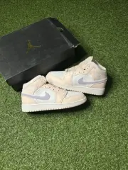 Size 6.5Y - Big Kid's Jordan 1 Mid Pink Wash/Violet Frost-White (FD8780 601)