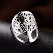 925 Sterling Silver Tree Of Life Hollow Ring - Size 7