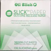 OIL SLICK SILICONE RELEASE PAPER 250 PRE-CUT SHEETS 10" x 10" NOS CRAFTS BAKING