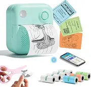 LX-D3 Mini Printer, Bluetooth Pocket Printer, Portable Thermal Printer with 8 Rolls of Stickers, Compatible with iOS and Android, for Learning, Pictures, Receipts, to Do Lists (Blue)