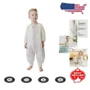 Organic Cotton Toddler Sleep Sack with Long Sleeves and Walking Feet - 1.2 TOG