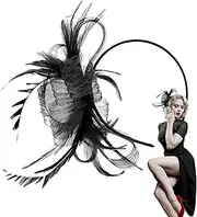 [Vgvgaj] Hat Headband | Fascinator Hairpin - Small Hat Mesh Headpieces Hair Accessories for Weddings Women Girls Social Events Afternoon Teas Outdoor Festival Daily Use Home Costume