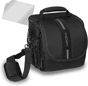 [PEDEA] Essex DSLR Camera Case with Screen Protector for Canon EOS 5DS R M6 M100 100D G1X Mark III SX740 Nikon Z6 D850 Panasonic Lumix DC GH5 GX800 Sony Alpha 6000 6500 Size M Black/Grey