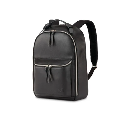 NEW!! Samsonite Womens Everyday Leather Backpack -- Black