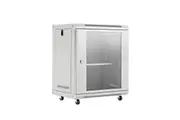 12U Server Cabinet Rack Network Data Case Wall Mount LAN Enclosure Comms 19Inch 400mm Deep Locking Glass Door Side Panels Wheels IT Computer Equipment
