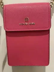 MICHAEL KORS Jet Set Charm Hibiscus Phone/Wallet Crossbody w/ Chain NEW