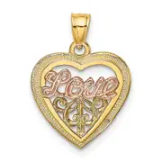 14k Two-tone Gold Two-tone Gold LOVE Heart Charm