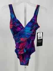 Miraclesuit Womens Caliente Tropica Revele One-Piece Swimsuit 8 Stretch 6537819