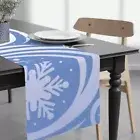 Blue Snow Table Runner Rectangle 90"/229cm Long