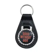 Good Without God Leather Key Chain Fob - [Black][3'' Tall]