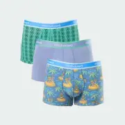 New Men's Tiki Islands Cotton Trunk 3 Pack - Denim by Mitch Dowd