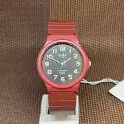 Casio MQ-24UC-4B Red Matte Color Black Analog Quartz Casual Basic Men's Watch
