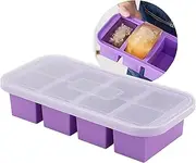 Silicone Freezer Trays with Lid, Soup Cubes Freezer Molds, Silicone Ice Cube Tray, Easy Meal Prep, Silicone Mold for Soup and Food Storage (Violet-4 Cups)