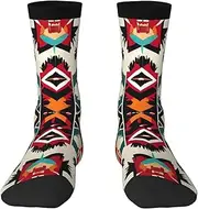 [JEJEA] Native American Pattern print Socks For Men and Women Men's Moisture Control Crew Socks Gifts For Golf, Hunting, Camping