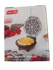 Dash~Spider Web Mini Waffle Maker~4" Cooking Surface~Non-Stick~Halloween A60