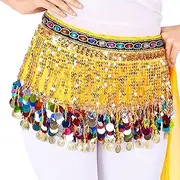 [Hayaww] Chiffon Hip Scarf Belly Dance Belt for Women Belly Dance Belt Belly Dance Hip Scarf Chiffon Skirt Belly Dance Costume Hip Scarf