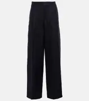 [Chloe] Chloé Wide-leg linen drill pants AU 6 blue