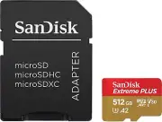 SanDisk Extreme PLUS 512GB microSDXC Memory Card, Read speed up to 200 MB/s
