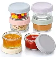 6 Pcs Salad Dressing To Go Container， 2.7 oz Glass Small Condiment with Lids, Dipping Sauce Cups Set, Leakproof Reusable For Lunch Boxes, Picnics And Travel