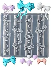 Nail Silicone Mold | 3D Heart Bow Mold Silicone Nail Tool | Ribbon Heart Manicure Tool Cute Reusable Beauty Care for Women Home Salon