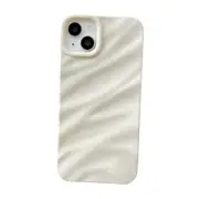 Caseative for iPhone 14 Plus Case,Water Ripple Pattern Curly Wave Shape White