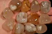 *BULK BUY* 150g SAKURA AGATE Tumbled Stones 12pce CHERRY BLOSSOM Flower Agate